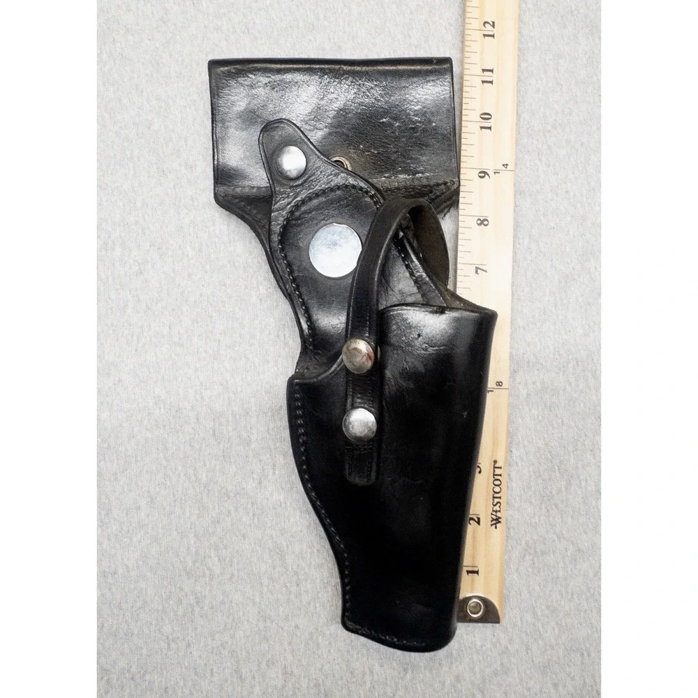 Vtg Safety Speed Black Leather Holster #41 Outdoors Utility Shooting Made In USA